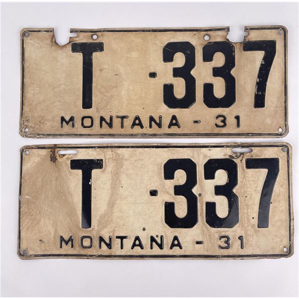 1931 Montana License Plate Pair
