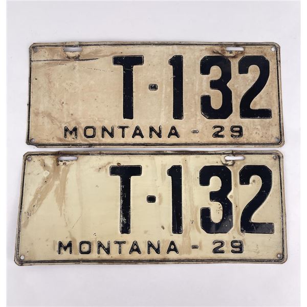 1929 Montana License Plate Pair
