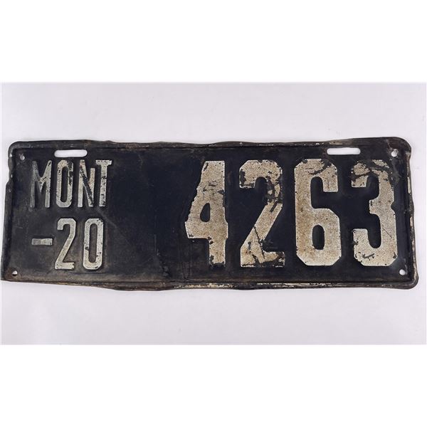1920 Montana License Plate