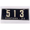 Image 1 : 1932 Montana License Plate