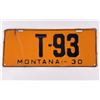 Image 1 : 1930 Montana License Plate