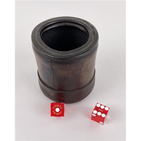 Antique Leather Dice Cup