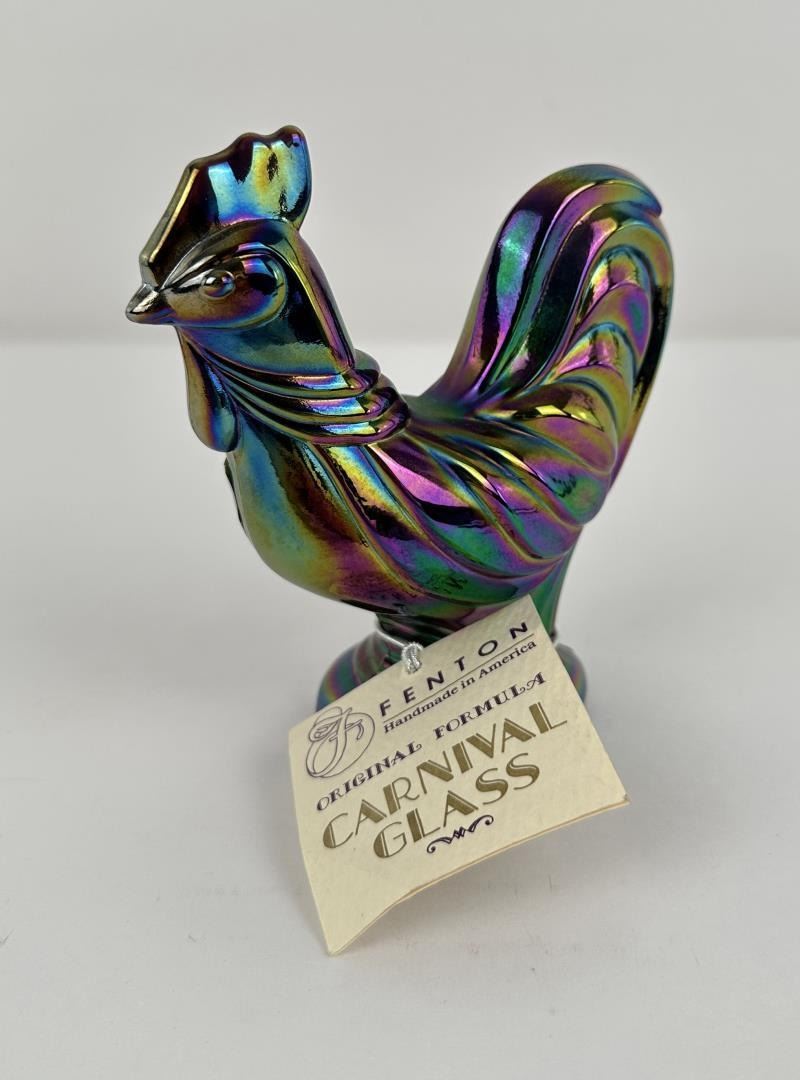 Fenton Carnival Glass Rooster Paperweight