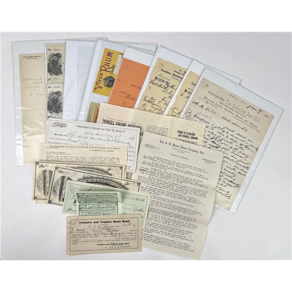 Collection of Antique Montana Paper Ephemera