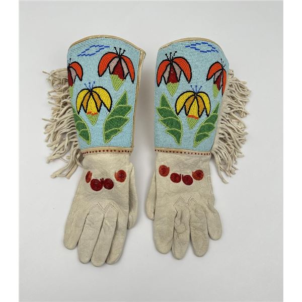 Plateau Native American Indian Beaded Gauntlets