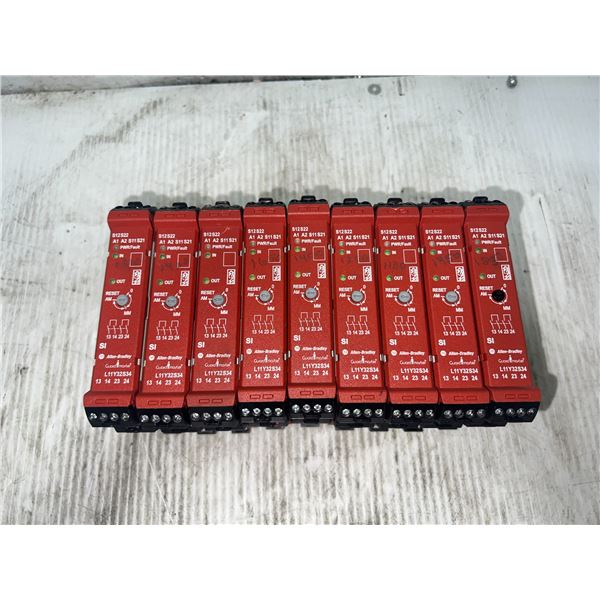 (9) Allen-Bradley #440R-S12R2 / #GSR SI Safety Relays