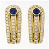 Image 7 : QUALITY Di Modolo 18K Yellow Gold 1.90 ctw Sapphire Diamond Huggie Cuff Earrings