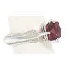 Image 5 : 18k White Gold Cushion Rubellite Tourmaline Ring w/ 0.79 ctw Pave Fine Diamonds