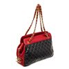 Image 2 : Chanel Black Red Lambskin Leather Matelasse Chain Shoulder Bag
