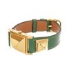 Image 5 : Hermes Green Gold Steel and Leather Medor PM Quartz Watch