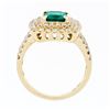 Image 9 : 18K Gold 2.72 ctw GIA Fine Emerald & Double Halo Diamond Statement Cocktail Ring