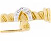 Image 6 : Estate 14k Gold Single Cut Diamond "X" Figure Satin Twisted Cable Bar Pin Brooch