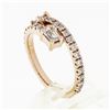 Image 9 : New 14k Rose Gold Emerald Cut & Round Diamond Moi et Toi Bypass Stack Band Ring