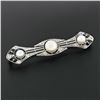 Image 3 : Antique Art Deco Black Starr Frost Platinum GIA Natural Pearl & Diamond Bar Pin
