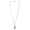 Image 1 : Chanel Gold-tone Metal CC Flower Faux Pearl Drop Pendant Necklace
