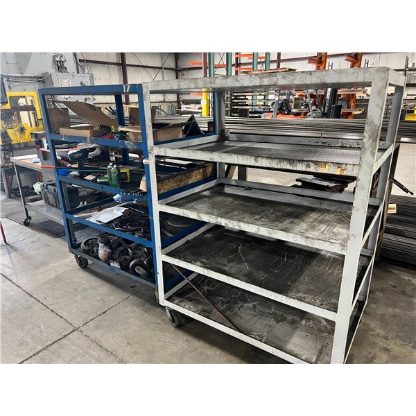 Lot of (2) Rolling Material Carts