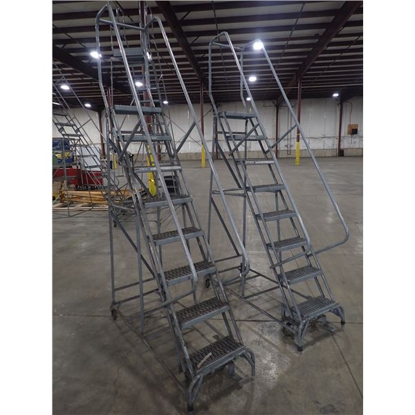 Lot of (2) Cotterman 450lbs Capacity Rolling Stairs 18 x60 x80 