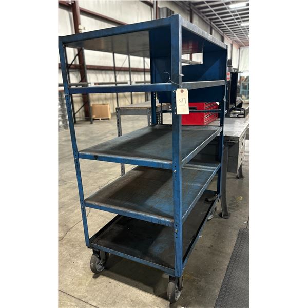 Rolling Cart 56"L x 29"D x 66"H - Side has a built in Clip board