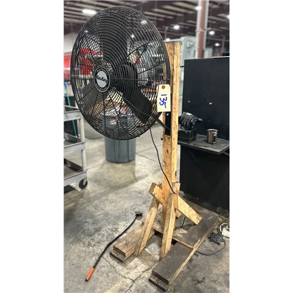 Air King High Velocity Floor fan on homemade stand - NSC-243