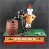 Image 2 : Vintage Trick Dog Circus Clown Cast Iron Mechanical Coin Bank 