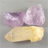 Image 2 : 2 Raw Premium Amethyst Crystals & 1 Raw Tangerine Quartz Cluster