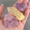 Image 6 : 2 Raw Premium Amethyst Crystals & 1 Raw Tangerine Quartz Cluster