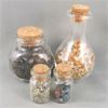 Image 5 : Set of 4 Glass Apothecary Crystal Chip Jars - Carnelian, Black Tourmaline, Peridot 