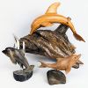 Image 1 : Set of 3 Dolphin Statues - Wood & Horn