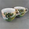 Image 2 : Set of 2 Vintage Hand Painted Lake Side Tea Cups