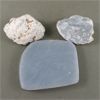 Image 4 : 2 Raw Angelite Crystals and 1 Polished Angelite Slice