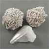 Image 2 : 2 Raw Selenite Desert Rose Crystals & 1 Raw Danburite Crystal