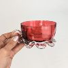 Image 2 : Antique Victorian Cranberry Glass Sugar Bowl with Teaspoon from Sweden