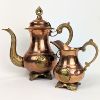 Image 1 : Vintage Copper & Brass Tea Pot and Creamer