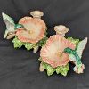 Image 1 : Set of 2 Fitz and Floyd Hummingbird Candle Holders 1987