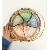 Image 2 : MCM Pastel Glass Snack Tray in Gold Basket