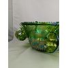 Image 3 : Spectacular Indiana Green Carnival Glass Princess Punch Bowl with 12 Cups & Hooks