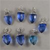 Image 1 : Set of 7 Sterling Silver Blue Crystal Pendants