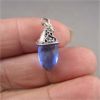 Image 2 : Set of 7 Sterling Silver Blue Crystal Pendants