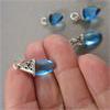 Image 2 : Set of 6 Sterling Silver Blue Crystal Pendants