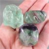 Image 1 : 2 Polished Rainbow Fluorite & 1 Raw Rainbow Fluorite Crystal