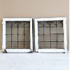 Image 1 : Set of 2 Vintage Leaded Glass Windows