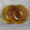 Set of 2 Vintage Amber Glass Plates