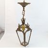 Image 1 : Ornate Vintage Brass Ceiling Mounted Light 16"