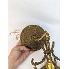 Image 2 : Ornate Vintage Brass Ceiling Mounted Light 16"