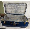 Image 3 : Vintage Blue Steamer Trunk 29.5" x 15" x 12"