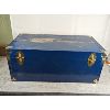 Image 4 : Vintage Blue Steamer Trunk 29.5" x 15" x 12"