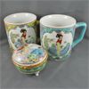 Image 5 : Vintage Decorative Mugs & Trinket Dish 