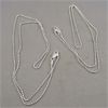 Image 1 : Set of 2 NEW Sterling Silver Chains Bead 18" & Bead 20"