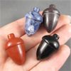 Image 1 : Lot of 4 Mixed Polished Carved Stone Acorns 
