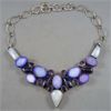 Stunning!  Rainbow Moonstone, Amethyst & Agate Sterling Silver Necklace 